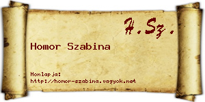 Homor Szabina névjegykártya